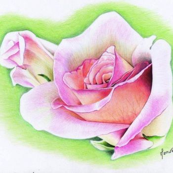 Dessin intitulée "la-rose-2" par Manu Draftsman, Œuvre d'art originale