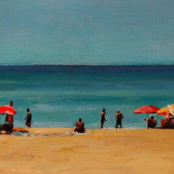 Peinture intitulée "Playa I" par Manu Reina, Œuvre d'art originale, Huile Monté sur Châssis en bois