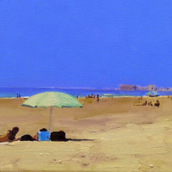 Pintura titulada "Playa II" por Manu Reina, Obra de arte original, Oleo