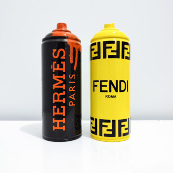 Sculpture titled "Hermès & Fendi Spra…" by This Is Not A Toy, Original Artwork, Acrylic