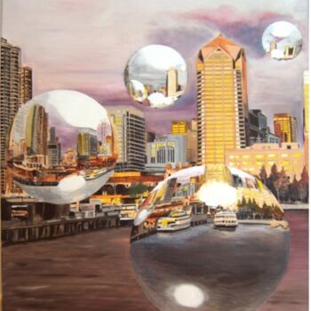 Peinture intitulée "San Diego" par Manu Surreabulliste, Œuvre d'art originale