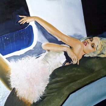 Peinture intitulée "sur le canapé" par Manu Surreabulliste, Œuvre d'art originale
