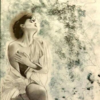 Ζωγραφική με τίτλο "femme assise" από Manu Surreabulliste, Αυθεντικά έργα τέχνης