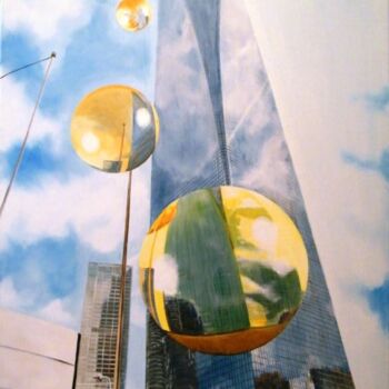 Painting titled "One of Pudong" by Manu Surreabulliste, Original Artwork, Oil