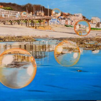 Pintura intitulada "Sainte Adresse by t…" por Manu Surreabulliste, Obras de arte originais, Óleo