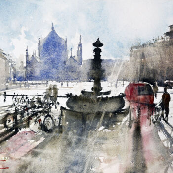 Painting titled "Florence impression…" by Manu Toxxic, Original Artwork, Watercolor
