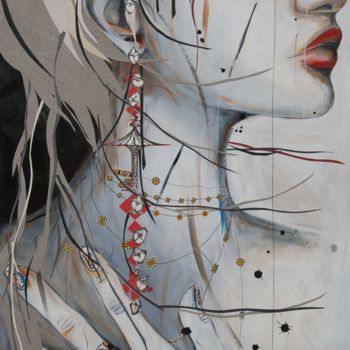 Malerei mit dem Titel "Christelle" von Emmanuelle Martin, Original-Kunstwerk, Acryl