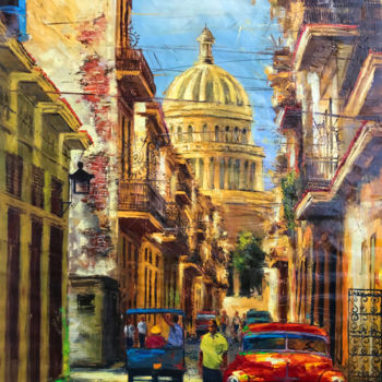 Painting titled "Cerca del capitolio" by Manuel Alejandro Moreno Pupo, Original Artwork, Oil