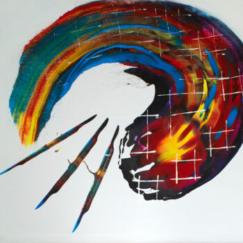 Картина под названием "The Thinker" - Manuel Backer, Подлинное произведение искусства, Акрил Установлен на Деревянная рама д…