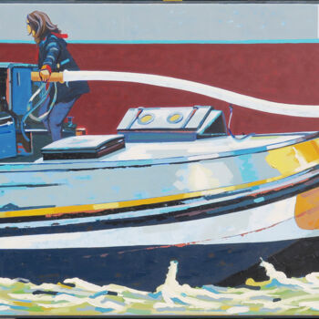 Картина под названием "Amsterdam 002" - Manuel Di Chiara, Подлинное произведение искусства, Акрил Установлен на Деревянная р…