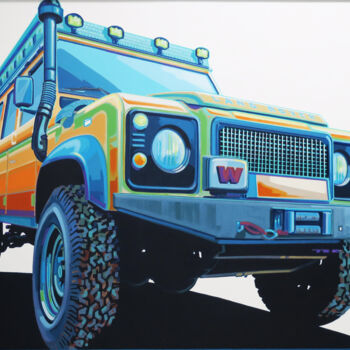 Painting titled "DEFENDER" by Manuel Di Chiara, Original Artwork, Acrylic Mounted on Wood Stretcher frame