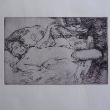 Printmaking titled "Jeudi soir dim up" by Manuel Leonardi, Original Artwork, Engraving