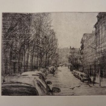 Printmaking titled "Paris XIII, rue Cro…" by Manuel Leonardi, Original Artwork