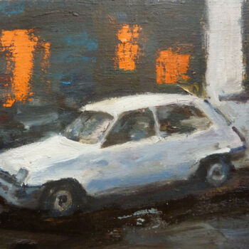 Painting titled "Renault 5" by Manuel Leonardi, Original Artwork, Oil