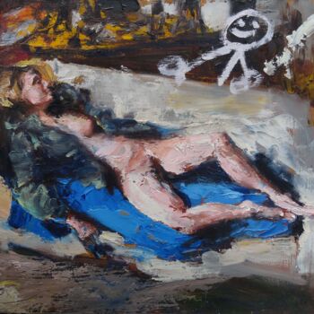 Картина под названием "L'amour 2" - Manuel Leonardi, Подлинное произведение искусства, Масло