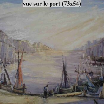 Peinture intitulée "vue sur le port" par Manuel Martin, Œuvre d'art originale