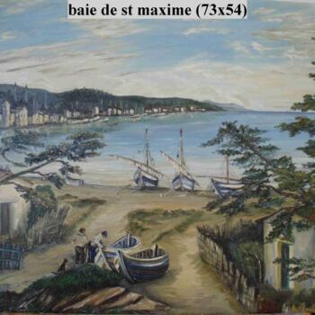 Ζωγραφική με τίτλο "barques sous les pi…" από Manuel Martin, Αυθεντικά έργα τέχνης