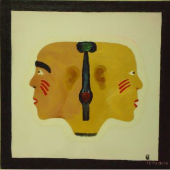Pittura intitolato "Duas faces numa vida" da M.Rocha, Opera d'arte originale, Olio