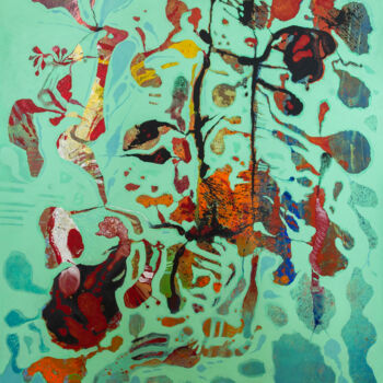 「Fosiles」というタイトルの絵画 Manuel Ruiz Carrilloによって, オリジナルのアートワーク, アクリル ウッドパネルにマウント