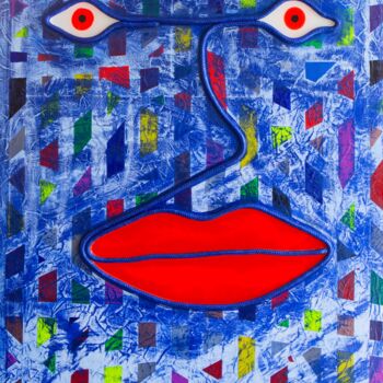 Painting titled "The Spy" by Manuel Tallini, Original Artwork, Acrylic Mounted on Wood Stretcher frame