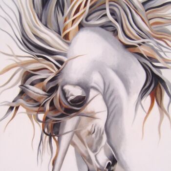 Painting titled "unicorn.jpg" by Manuela Machado, Original Artwork, Oil