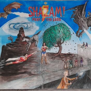 Рисунок под названием "Shazam! La furia de…" - Manuela Girgenti, Подлинное произведение искусства, Пастель