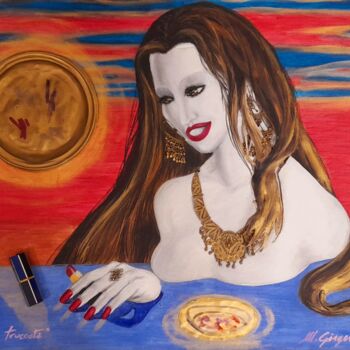 Ζωγραφική με τίτλο "La Venere truccata" από Manuela Girgenti, Αυθεντικά έργα τέχνης, Λάδι Τοποθετήθηκε στο Ξύλινο φορείο σκε…