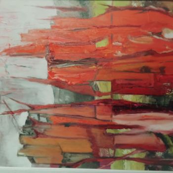 Peinture intitulée "Forêt d'automne" par Gutierrez, Œuvre d'art originale