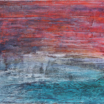 Картина под названием "Meer und Land III" - Manuela Mordhorst, Подлинное произведение искусства, Акрил Установлен на Деревян…