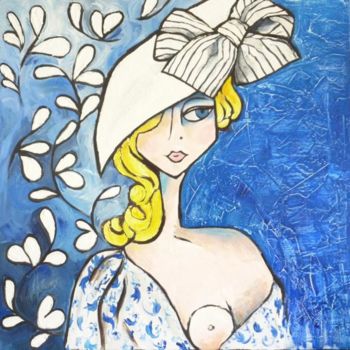 Painting titled "Bleu" by Manuèle Lenoir, Original Artwork