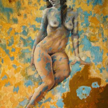 Ζωγραφική με τίτλο "Ramona 20years afte…" από Manuel R Surrealist, Αυθεντικά έργα τέχνης, Λάδι