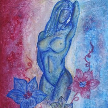 Pittura intitolato "Donna tra Fiori" da Manuel Panìco, Opera d'arte originale