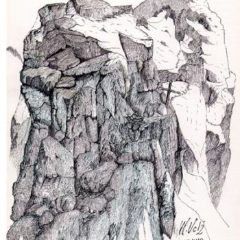 Desenho intitulada "ARISTA DEL CERVINO" por Manuel Velis Gaspar, Obras de arte originais