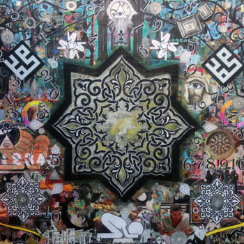 Collages intitulée "Inch-allah" par Manu Mazaux, Œuvre d'art originale, Papier