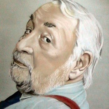 Desenho intitulada "Philippe Noiret" por Manvale, Obras de arte originais