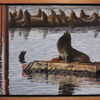 Painting titled "Astorian Challenge" by Michael E. Voss, Original Artwork, Oil Mounted on Wood Stretcher frame