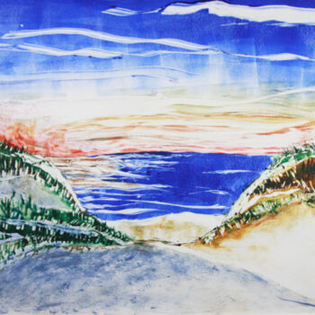 Malerei mit dem Titel "Our Beach - After T…" von Michael E. Voss, Original-Kunstwerk, Öl