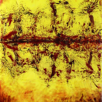 Peinture intitulée "Lakeside Inferno Da…" par Michael E. Voss, Œuvre d'art originale, Huile