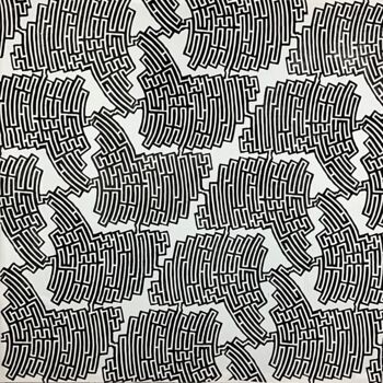 Printmaking titled "Labyrinth #6" by Michael E. Voss, Original Artwork, Linocuts