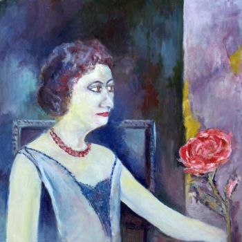 Painting titled "autoportrait-60-x-6…" by Marie-Rose Blattner, Original Artwork