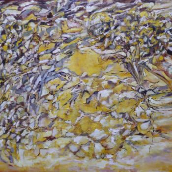 Malerei mit dem Titel "vegetal-jaune-73x60…" von Marie-Rose Blattner, Original-Kunstwerk