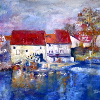 Pintura titulada "moulin-65x54.jpg" por Marie-Rose Blattner, Obra de arte original