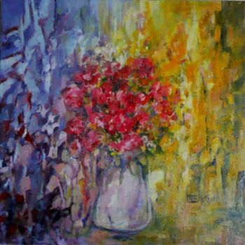 Painting titled "fleurs-50x50.jpg" by Marie-Rose Blattner, Original Artwork