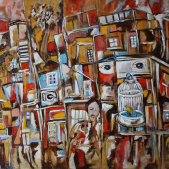 Malerei mit dem Titel "favela-2-81x65cm.jpg" von Marie-Rose Blattner, Original-Kunstwerk