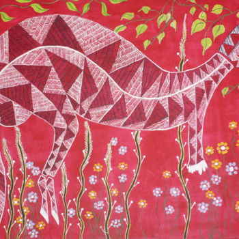 Malerei mit dem Titel "kangourou.jpg" von Manyvaloo, Original-Kunstwerk, Acryl
