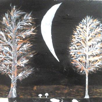 Peinture intitulée "Peinture d arbres s…" par Florence Castelli  Flofloyd, Œuvre d'art originale, Gouache