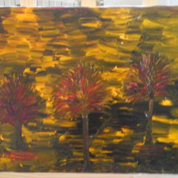 Painting titled "Peinture d arbres e…" by Florence Castelli  Flofloyd, Original Artwork, Acrylic