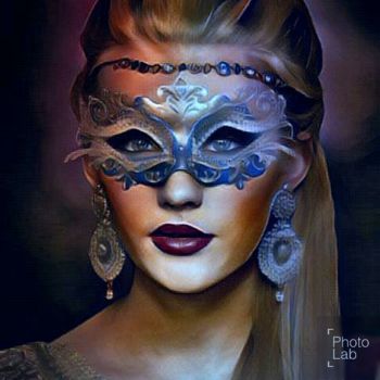 Photographie intitulée "La femme masquée" par Florence Castelli  Flofloyd, Œuvre d'art originale