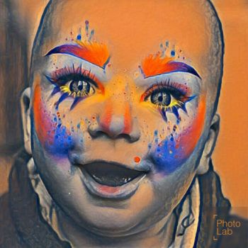 Fotografie mit dem Titel "L enfant clown" von Florence Castelli  Flofloyd, Original-Kunstwerk