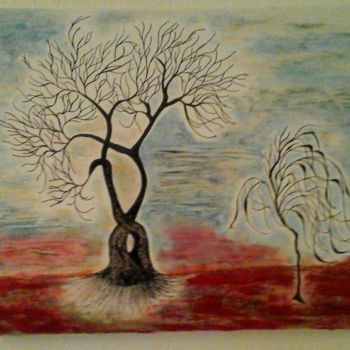 Painting titled "Un arbre en hiver" by Florence Castelli  Flofloyd, Original Artwork, Acrylic